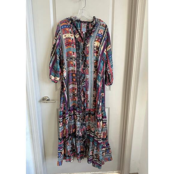 NWOT Johnny Was Beatrice Cherie Silk Dress Sz. Small - Picture 3 of 9